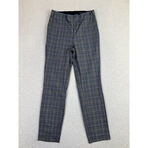 Rag & Bone Pants Womens 8 Gray Blue Plaid Trousers Made in USA Slim Ankle